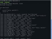 LinuxConsole output for the Hello world (wiki example) code.