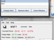 Preview of Alerts menu