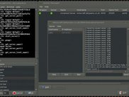 A view of the GUI and a terminal running the server-wrapper.