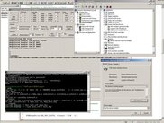 Device manager showing HID, debug output on serial console