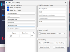 Alarms/SMTP/MQTT Config