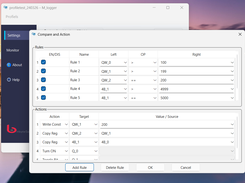 Define rules and actions