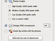 Main app window when sending pictures