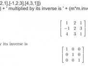 A matrix multiplied by its inverse