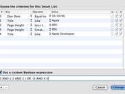 Smart List editor, which allows boolean queries.