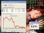 ekran główny i małe okienko z temperaturą