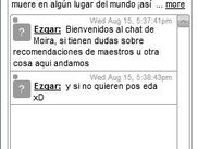 Deja un comentario en el chat de Moira