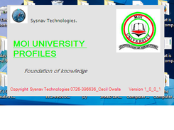 Moi University Profiles splash screen