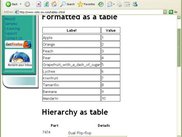 Sample of tables rendered by MozzIE