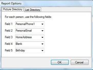 Report options form