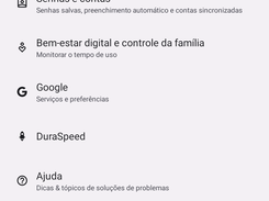 Trecho da lista de Configurações no Multilaser M8 4G