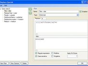 Replace Special dialog, Subrule selected.