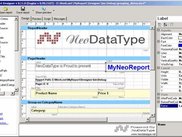 MyNeoReport Designer Main window report design