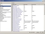 MySQL Variables window