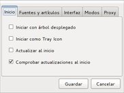 Naufrago! 0.4 RSS reader preferences dialog