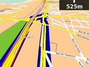 Navit on the Freerunner, internal gui with bird view enabled