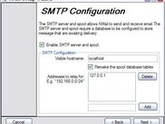 The SMTP configuration screen in NMail's setup wizard.