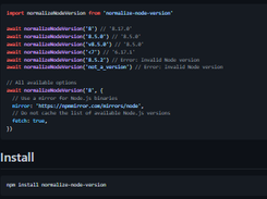 Normalize Node.js versions Screenshot 1