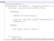 Function arguments and description of a rdkit function