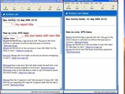 Sample Actions List and Dated Actions List report side to si