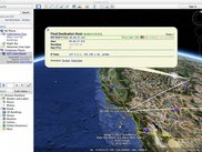 Geolocated traceroute data shown in Google Earth