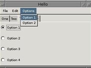 NTW Radio buttons and menu.