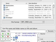 NW-E00x MP3 File Manager v0.16 on Mac OS X 10.5.1 Leopard