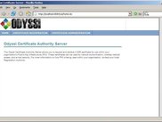 The Odyssi Certificate Server home page