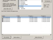 Form with selection of folders and view of results