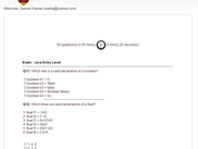 Main Exam Screen
