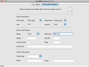 Transcription details page (Mac OS X)