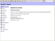 OpenIT's Home Page in 2.0-alpha with an Announcement