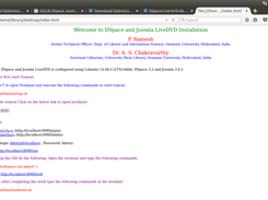 Main Page of Live DSpace an Joomla Live DVD 