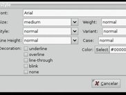 CSS font style parameters