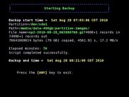 5) Backup status