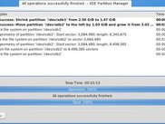 KDE Partition Manager 1.0.1: Operations have been applied