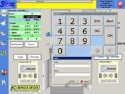 Application running. Login with numeric keyboard.