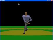 Pitcher delivering the pitch