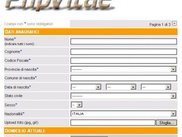 First page of user interface for begin inserting data