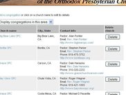 Editors can add and delete congregations.