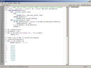 Built-in Python shell http://pype.sf.net/ss.shtml