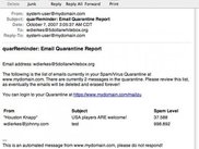 Sample Quarantine Message