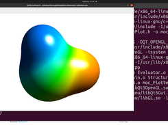 Color map of a molecular orbital on top of density
