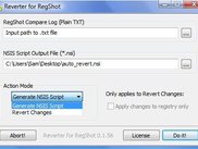 Options and generating the script from RegShot Page