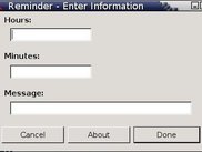 Dialog displayed if no command line options are specified