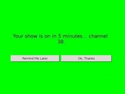 Screen that pops up when time elapses.