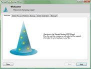 First Step of the Backup Wizard