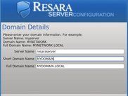 2) Setting the server host name and domain name.