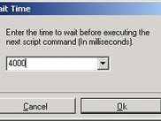 Adjustable command wait time entry form.