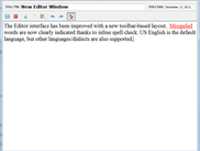 Spell check in the new Editor window.